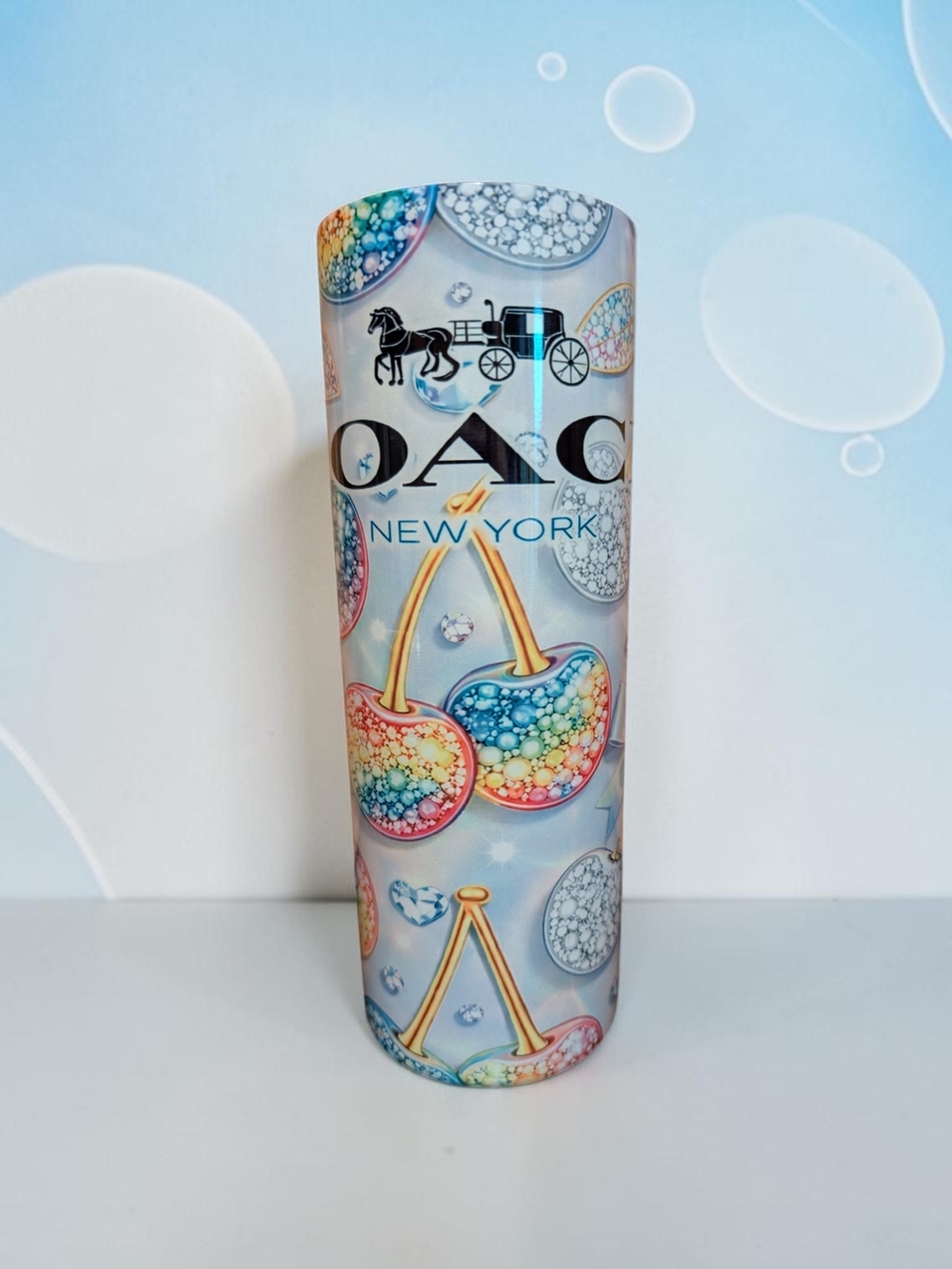 Multicolor Cherry 20oz Sublimated Skinny Tumbler